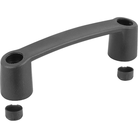 Kipp Pull Handle L=163, Form:A Thermoplastic, Black, Comp:Brass, A=132, D=M08 K0189.113208